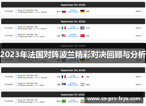 2023年法国对阵波兰精彩对决回顾与分析