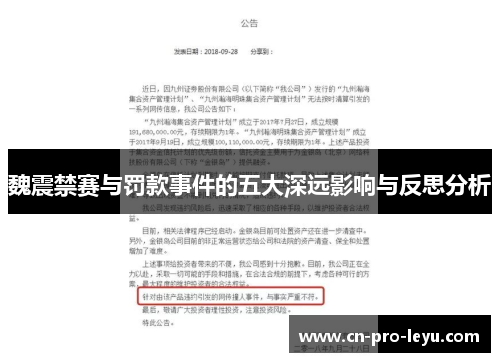 魏震禁赛与罚款事件的五大深远影响与反思分析